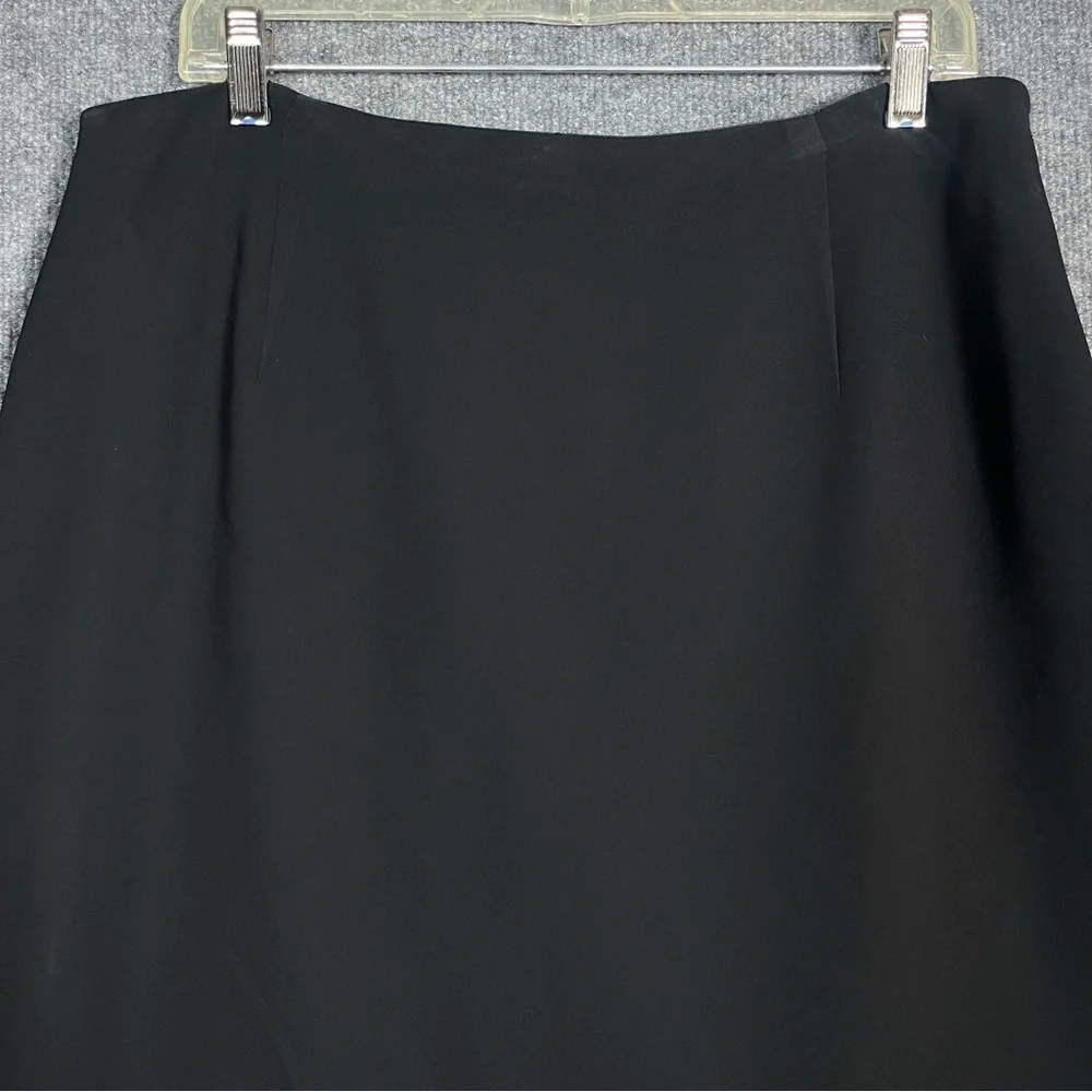 Talbots Women’s 16 Black‎ Midi Pencil Skirt Slit Professional Office Career Wear